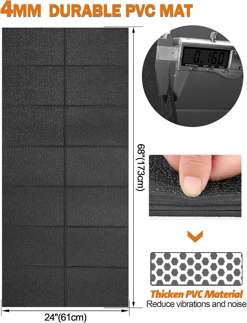 WERCHO Treadmill Mat 68"x24", Foldable Walking Pad Mat for Carpet Hardwood Floors 4mm Heavy-Duty Exercise Equipment Mat for Treadmil Pad,Spin Bike, Elliptical Trainer, Home, Gym - Image 2